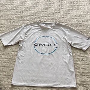 O'Neill Slim Fit White and Blue Tee, 50+ UV Protection, Men’s Large